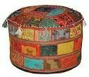 Brand New Fair Trade Indian Cotton Storage Ottoman Pouffe photo 1