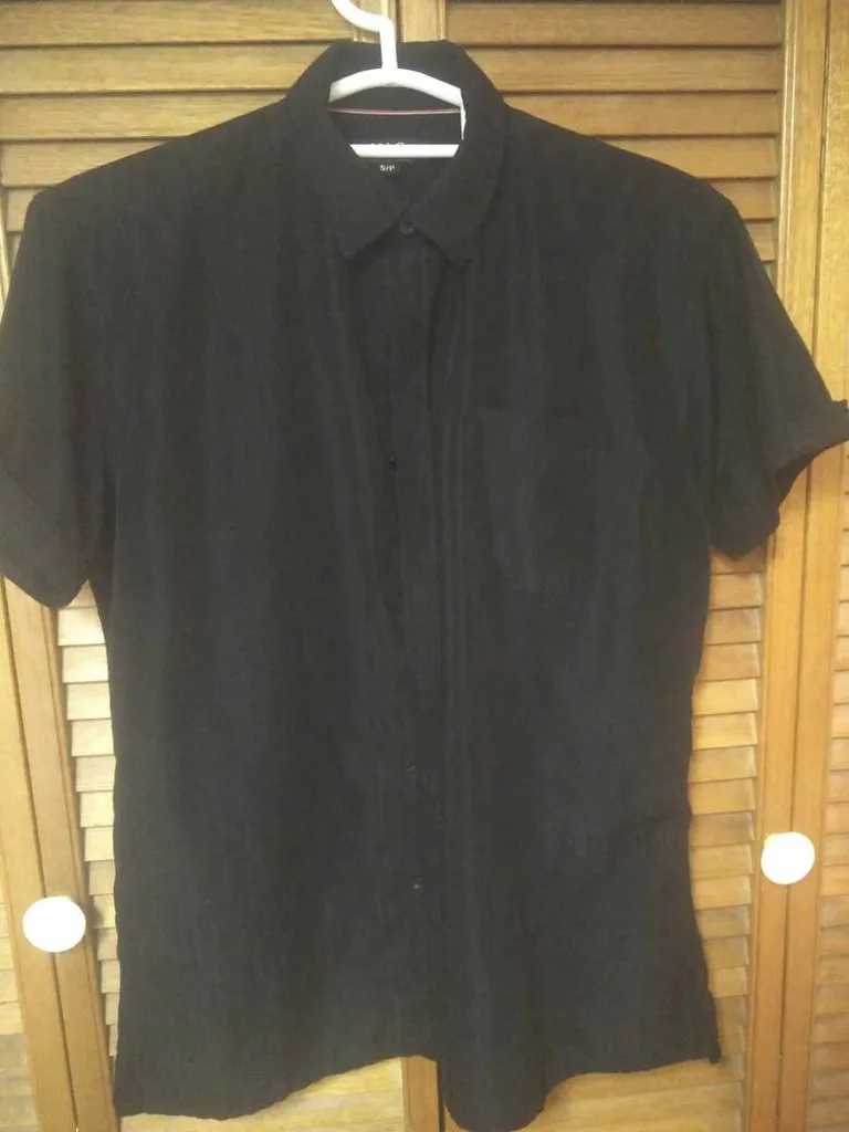 Men's Striped Black Shirt Sz S/M photo 1