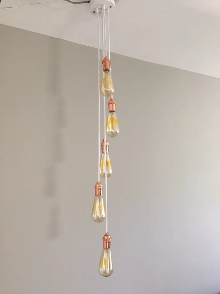 5 bulb pendant lamp - all white! See pics photo 1