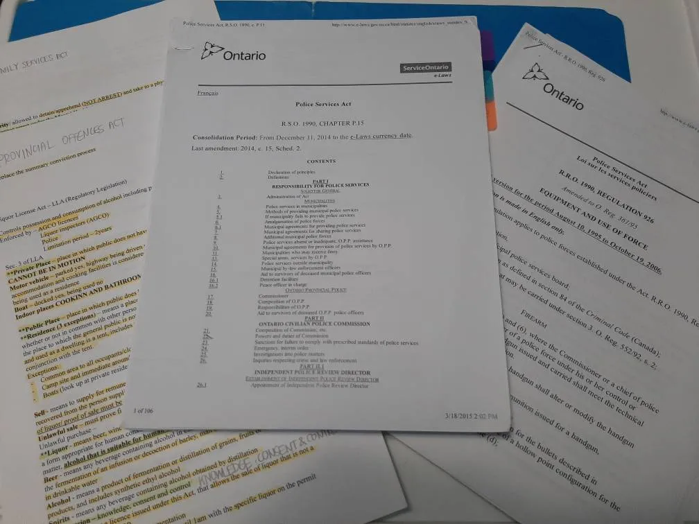 🆓️ Police Services Act Printouts & Notes photo 1