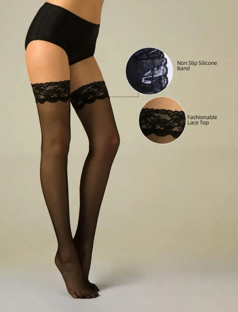 New black thigh stockings photo 1