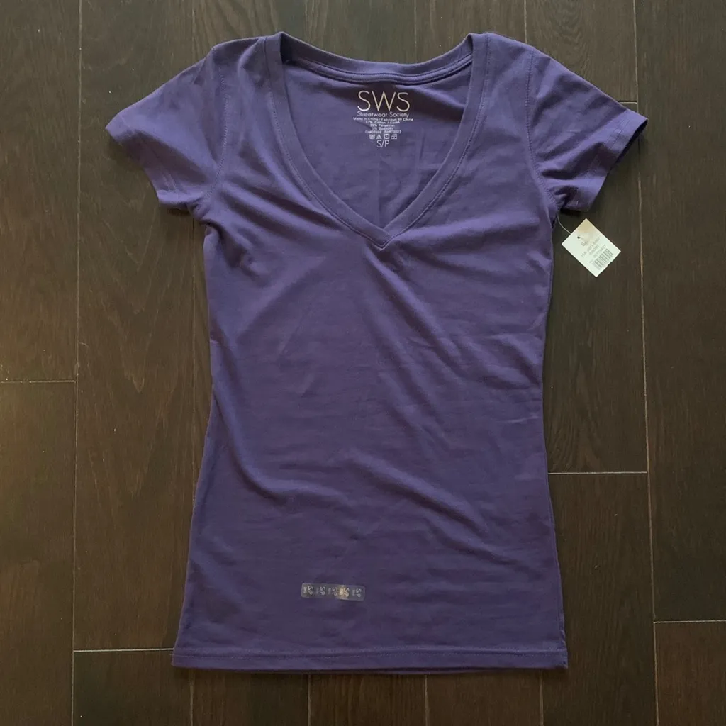 NWT Purple V-Neck Baby T-Shirt photo 1