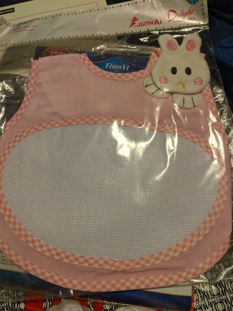 New Baby Bib And Shoes With X-stitch Patches photo 1