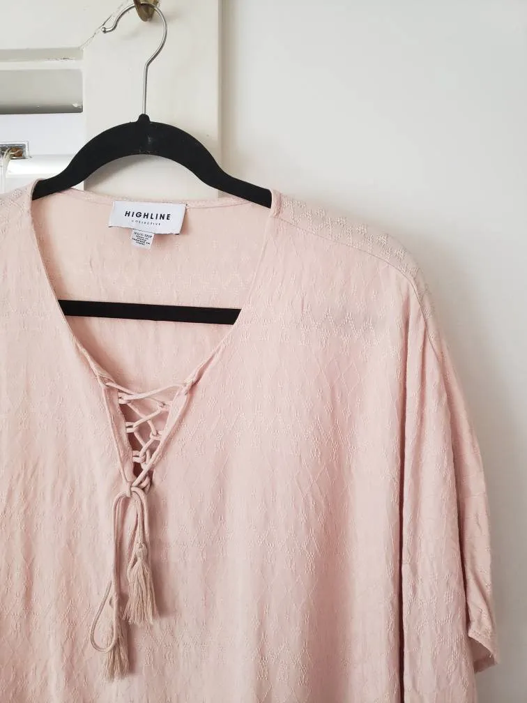 Pink "Highline" Lace-up Shirt photo 1