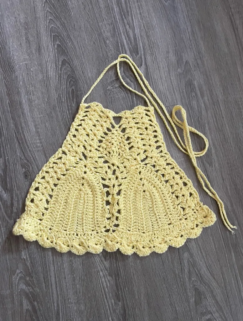 Crochet Yellow Halter Top photo 1