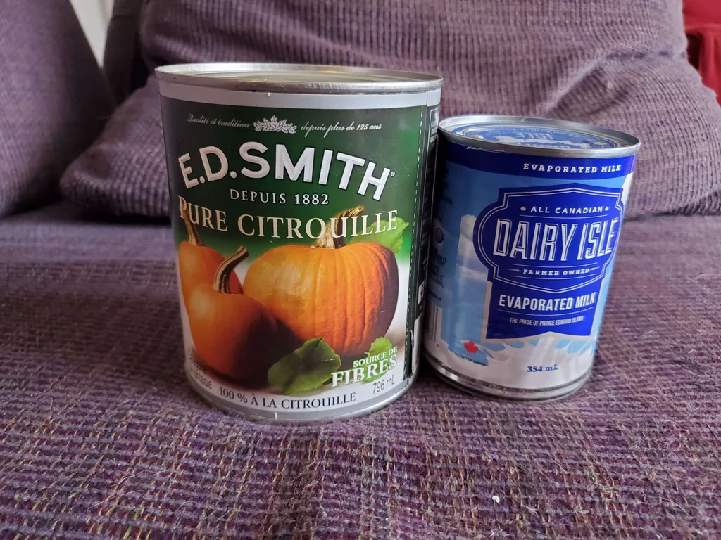 Unopened pumpkin and evaporated milk photo 1