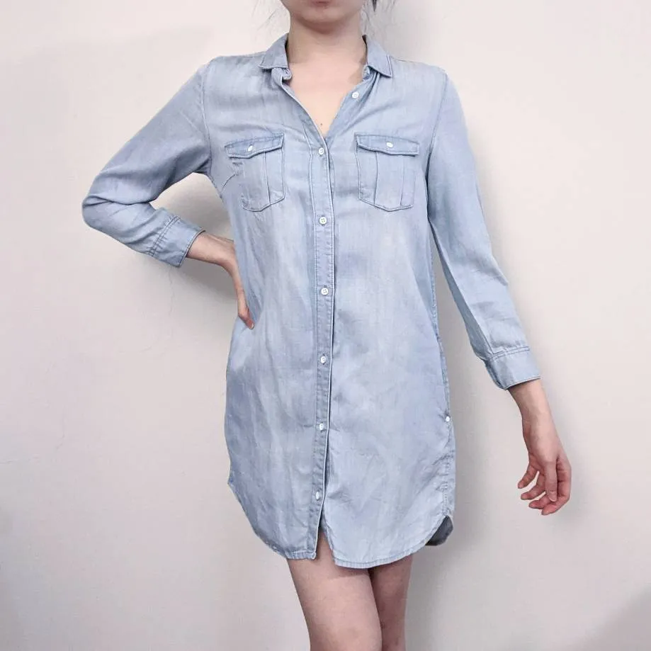 Light Blue Shirt Dress photo 1