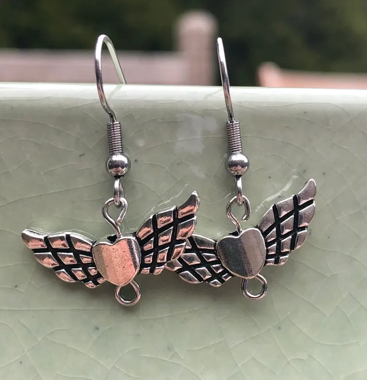 Winged Heart Angelic Earrings photo 1
