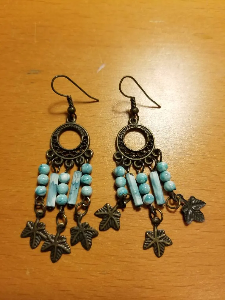 Blue Maple Leaf Earrings photo 1