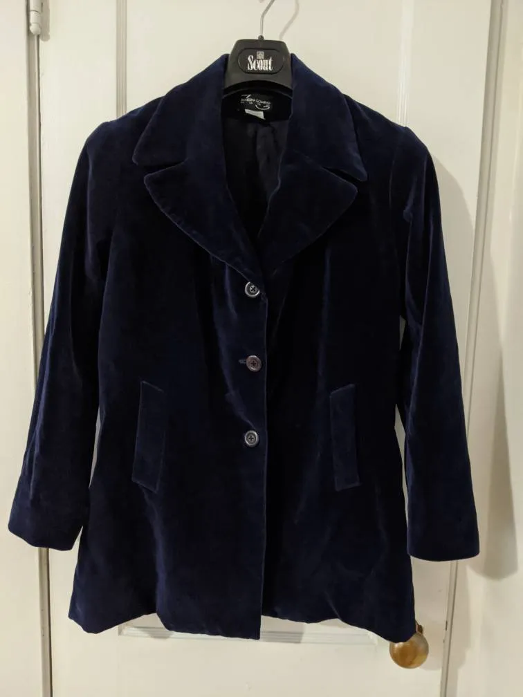 Blue Velvet Blazer W/ 3 Buttons photo 1
