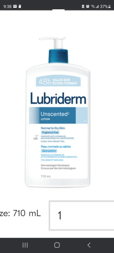 Lubriderm Unscented 710 ml photo 1