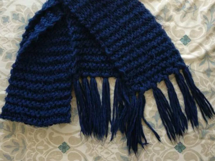Knit Scarf Navy blue - H&M photo 1