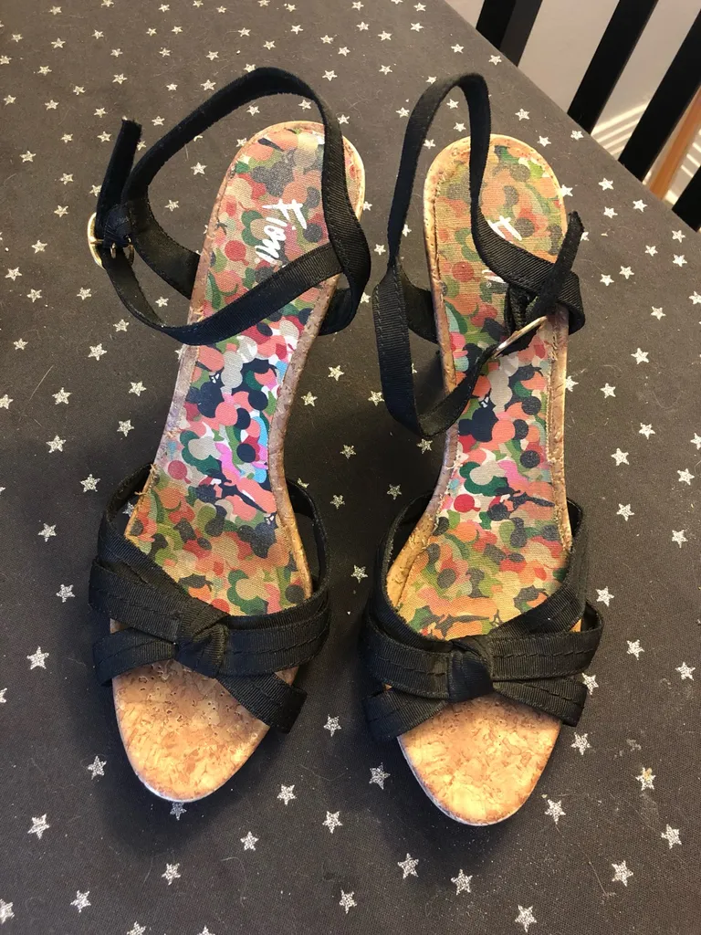 Black Strappy 5in Heels 9 1/2 photo 1