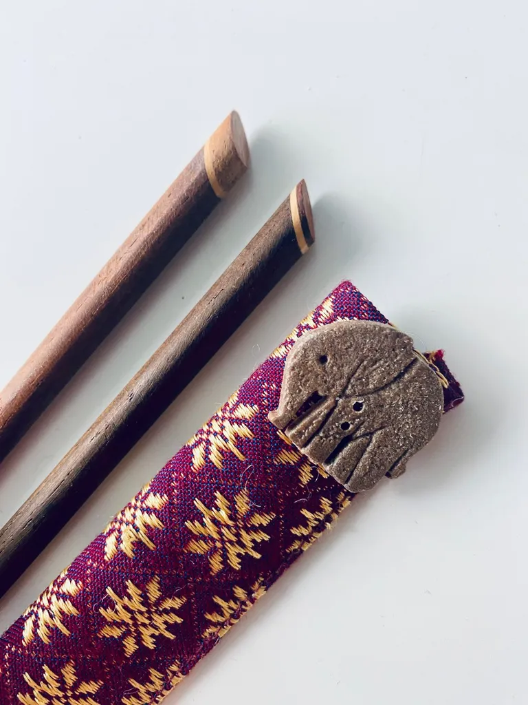 Handmade Wood Chopsticks With Fabric Case photo 1