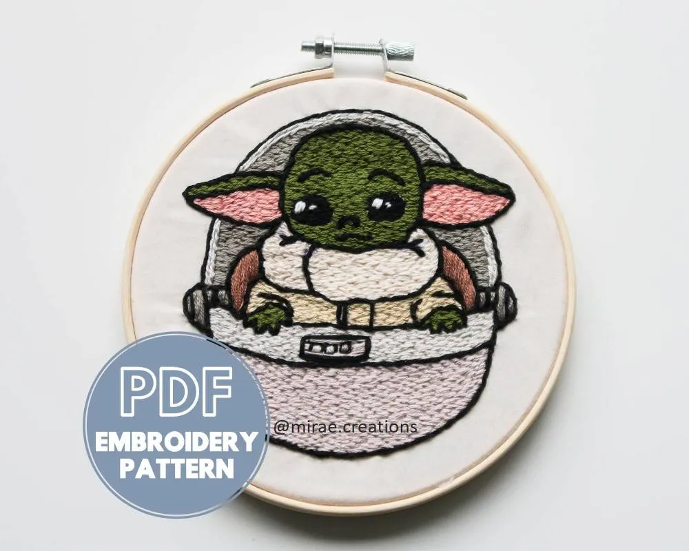 Baby Yoda Embroidery Pattern photo 1