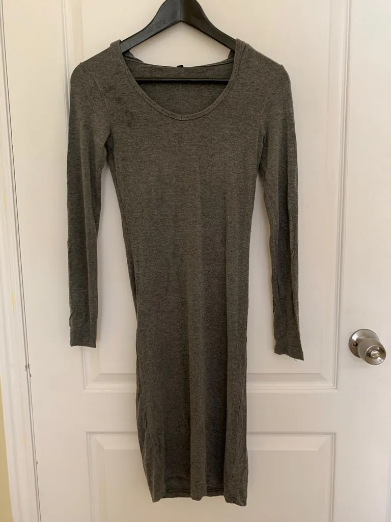 Cotton Long Sleeve Casual Dress With hood photo 1