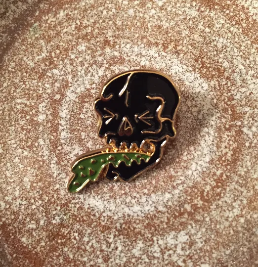 Black Puke Skull Pin photo 1
