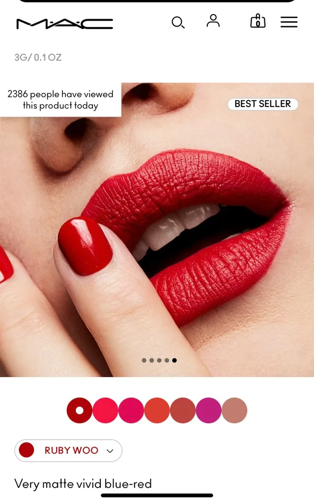 MAC retro Matte Lipstick In Ruby Woo photo 1