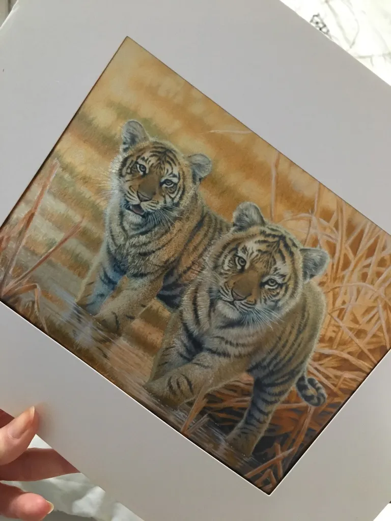Stunning High-end Metallic Artwork Tiger Cubs photo 1