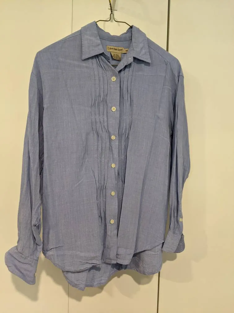 Pintuck Drapey Button Up photo 1