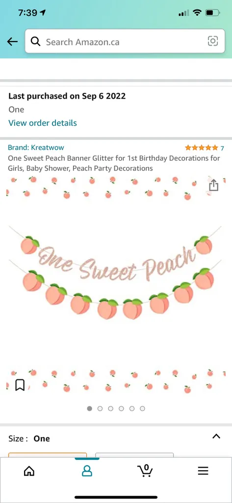 “ONE SWEET PEACH” Decorations photo 1
