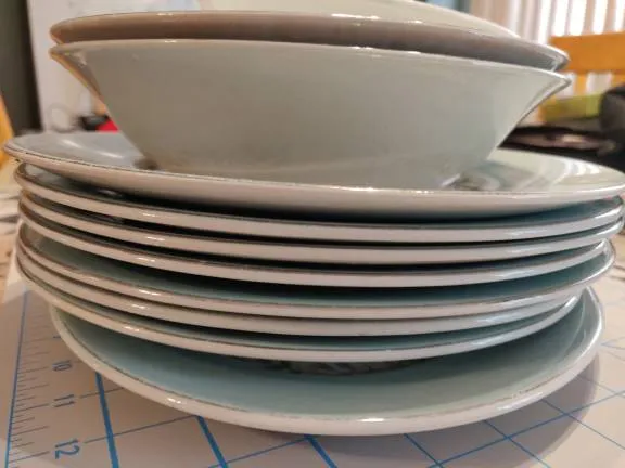 Blue Flower Silver Edged Dish Set photo 1