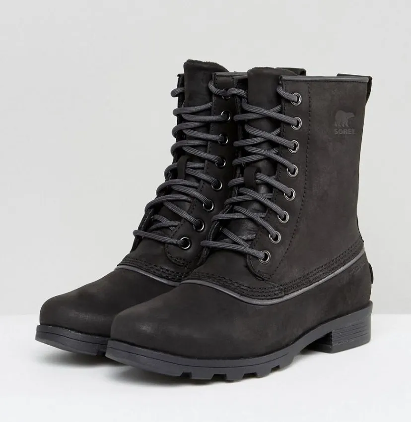 Sorel Emelie 1964 Black Waterproof Leather Boots photo 1