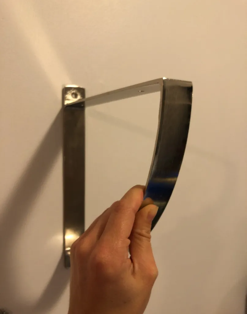 Two Silver Metal Shelf Brackets photo 1