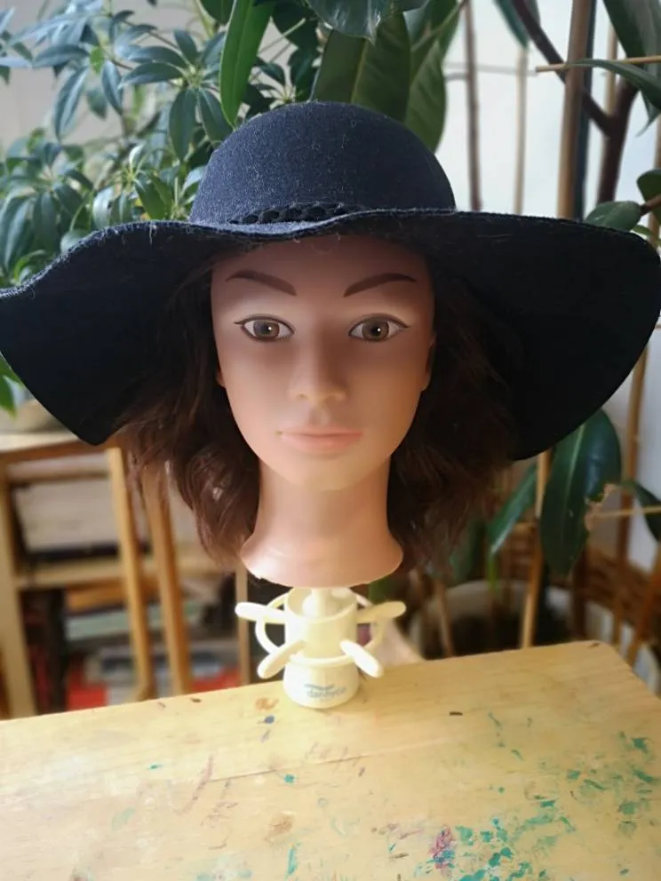 Black Large Brim Floppy Hat Felt | One Size photo 1