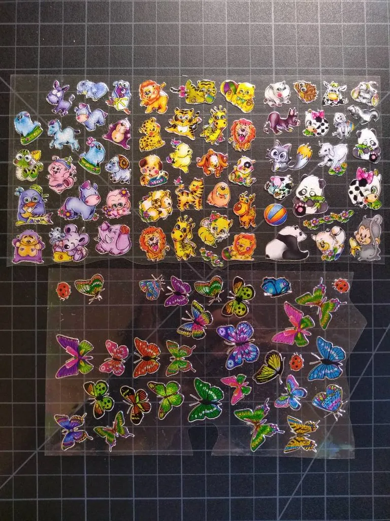 Vintage Glittery Foil Stickers – 3 Animal Packs & Butterflies photo 1