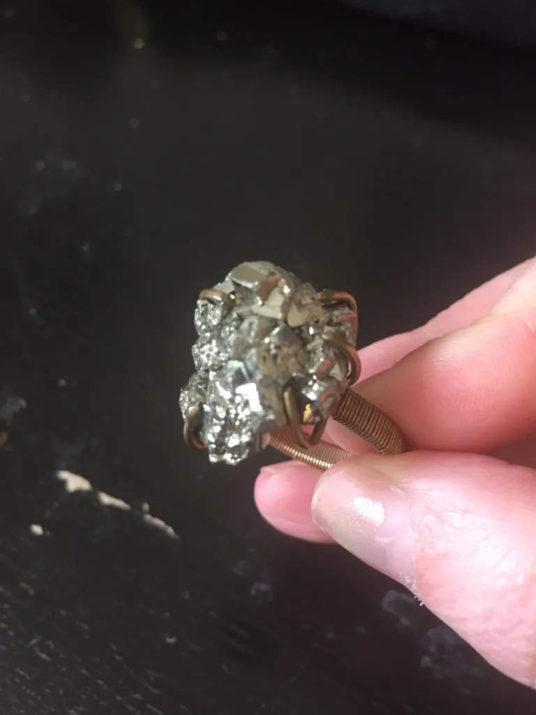 Raw Pyrite Ring photo 1