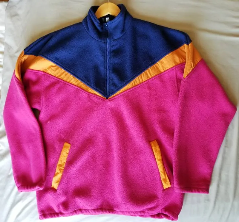 Vintage Mens Polyester Fleece Half-Zip Sweatshirt photo 1