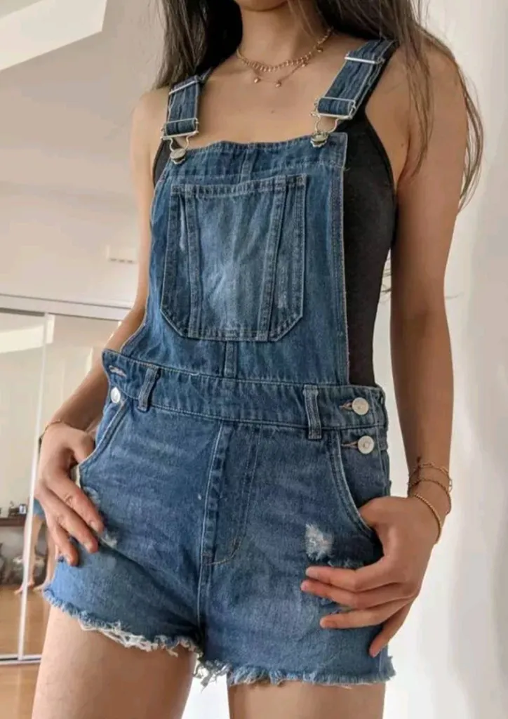 Denim Overall Shorts photo 1