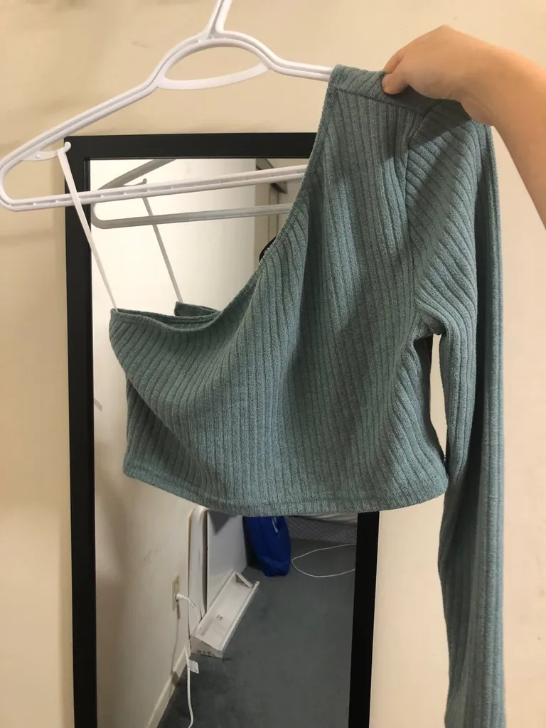 Shein Teal One Shoulder Top (M) photo 1