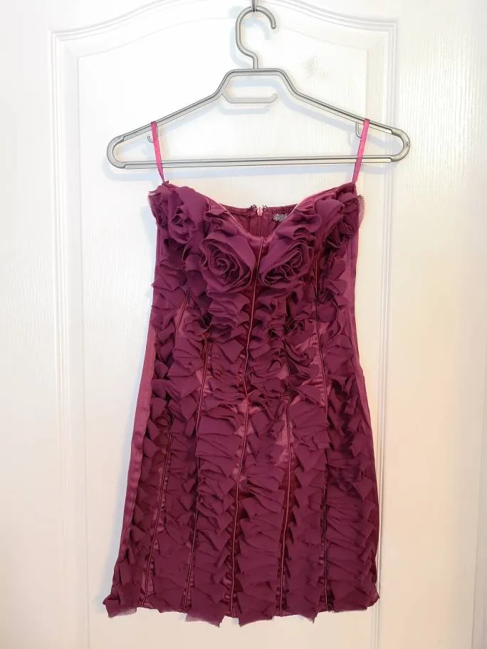 Magenta Floral Sleeveless Dress photo 1