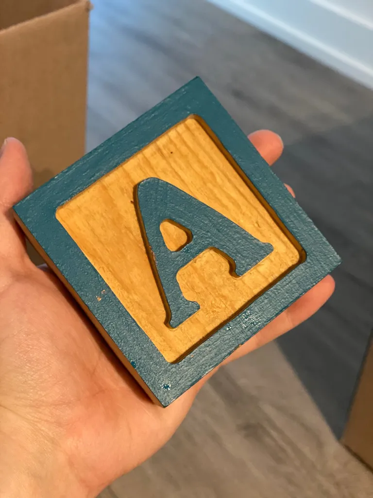 Hand Painted Wooden Block photo 1