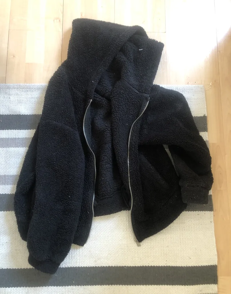 Fuzzy Black Zip Up photo 1