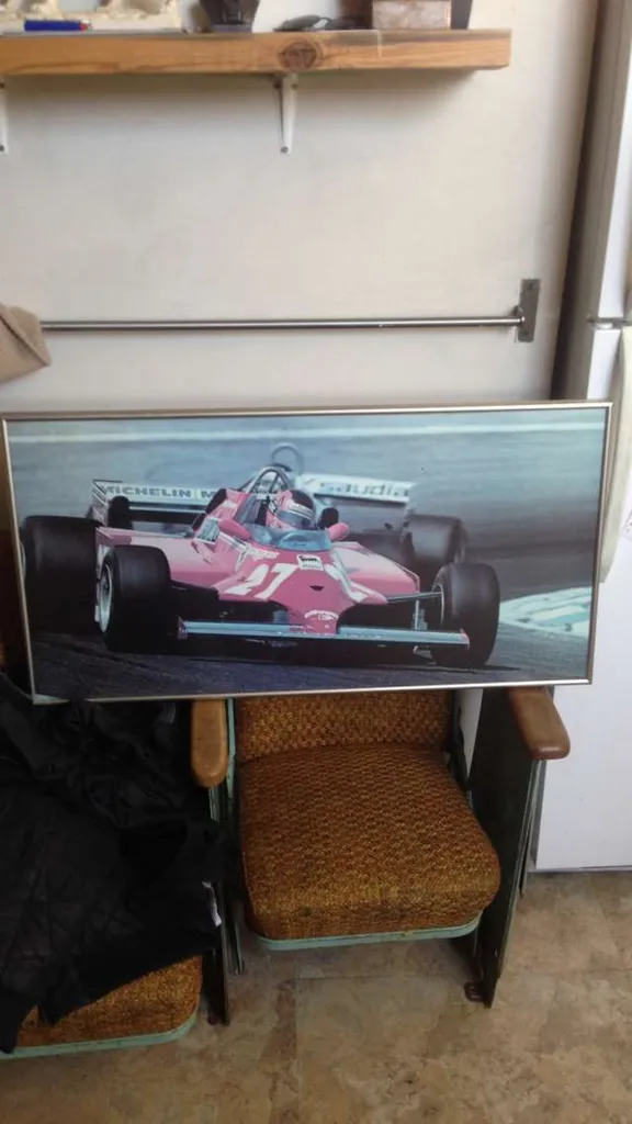 Framed Vintage Race car Photo. photo 1