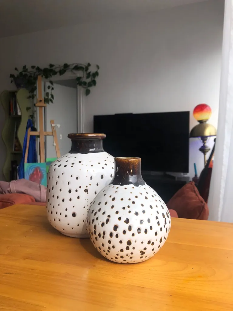 Speckled Ceramic Vase Duo photo 1