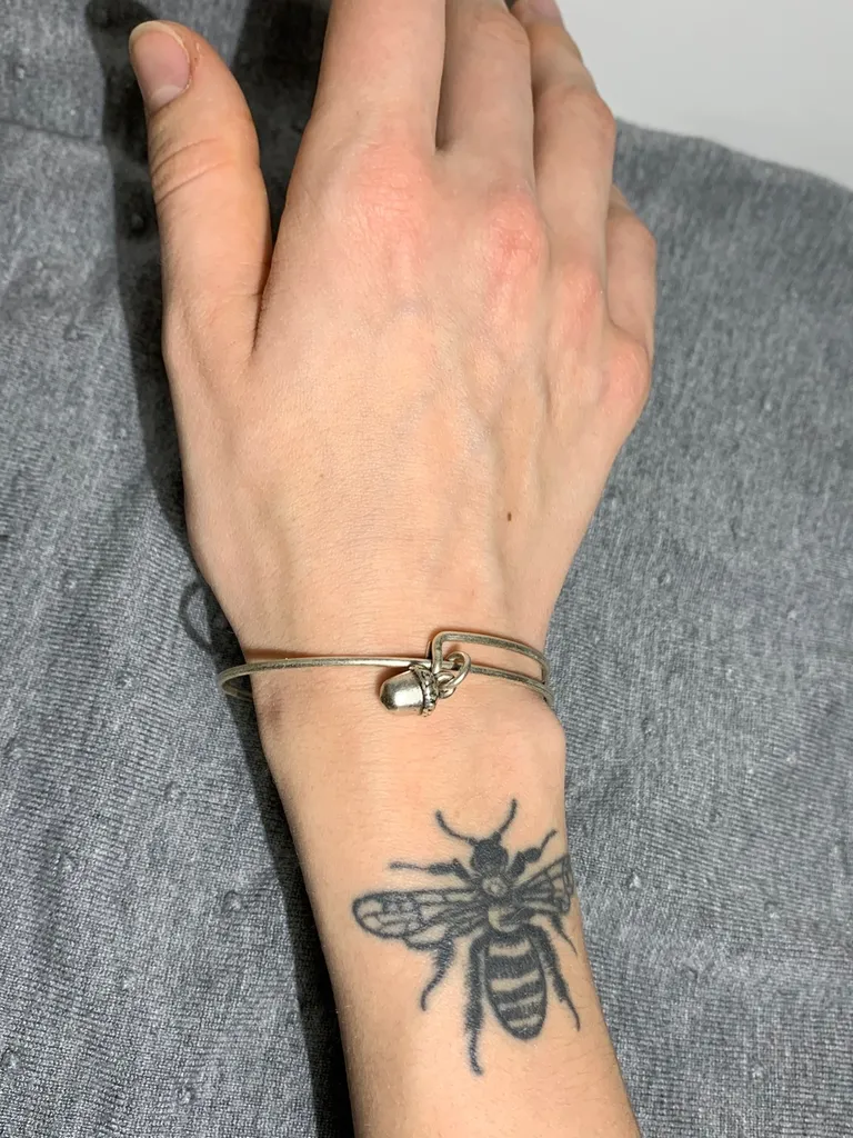 Silver Acorn Charm Bangle photo 1