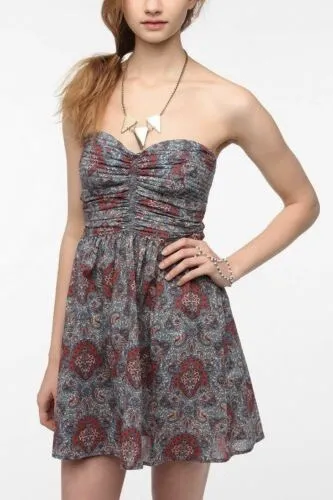 UO Paisley Strapless Dress (small) photo 1