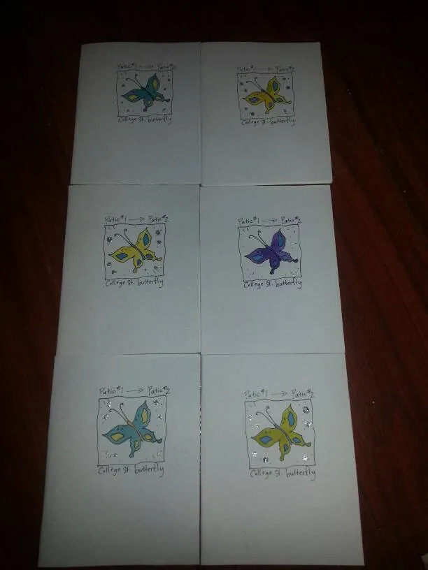 Hand Painted "College St. Butterfly" Greeting Cards By Local ... photo 1