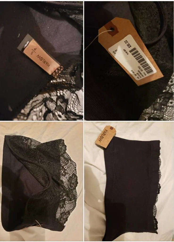 Bandeau Tube Top Black Crop NEW With Tags photo 1