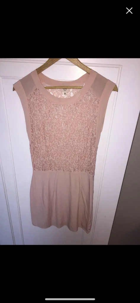 wilfred aritzia peach lace dress photo 1