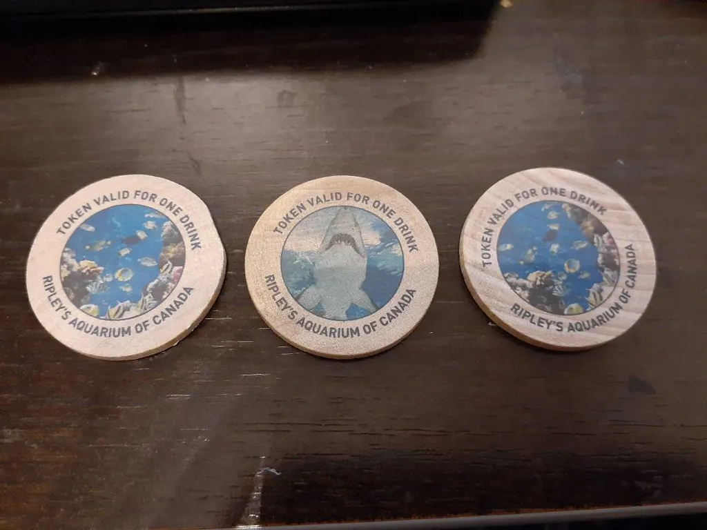 3x Prepaid Drink Tokens For The Ripleys Acquarium photo 1
