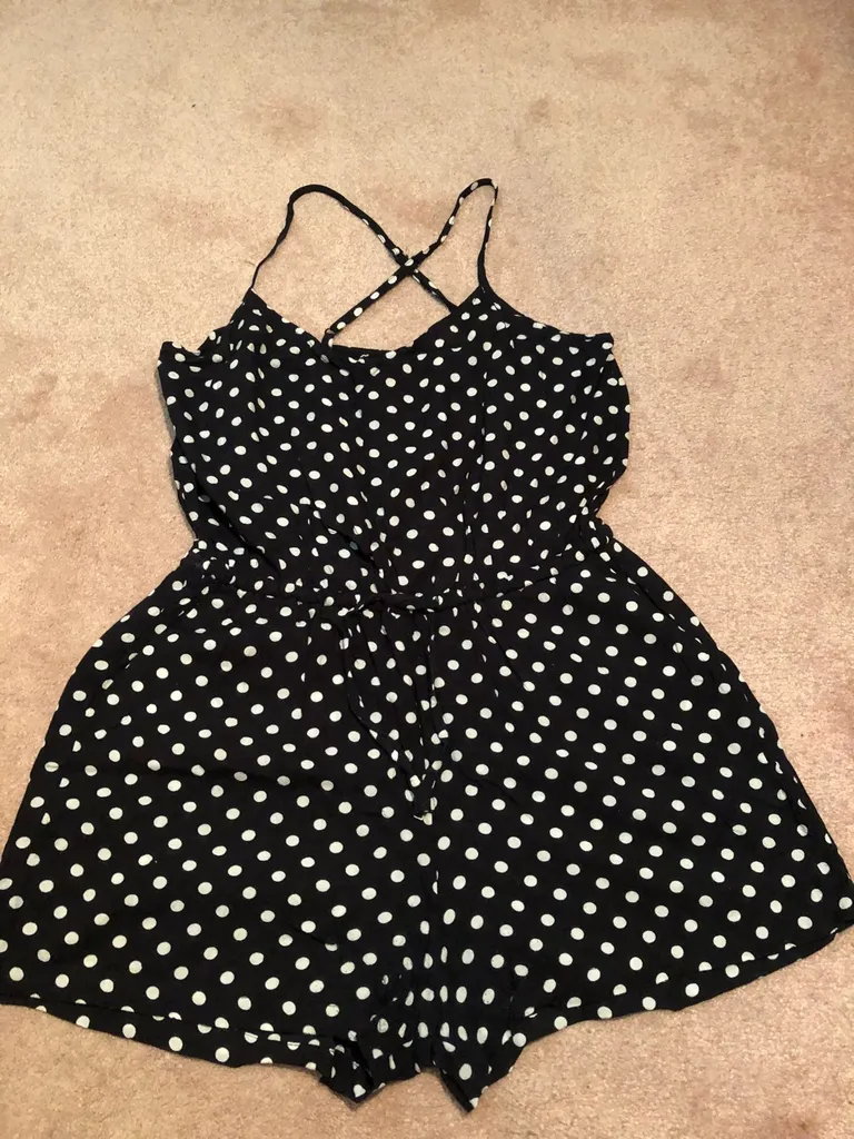 LIKE NEW Suzy Shier Polka Dot Romper Size M photo 1