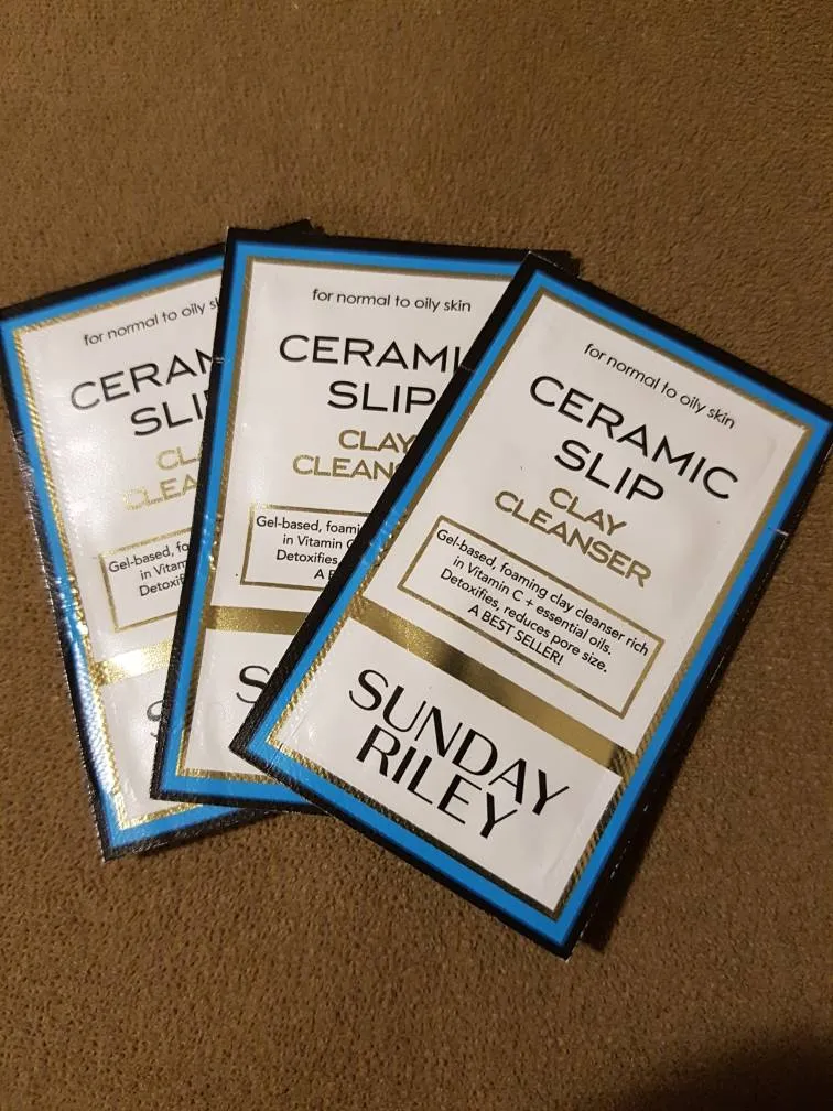 3 New Unused 2 Ml Sunday Riley Ceramic Slip Clay Cleanser Sam... photo 1