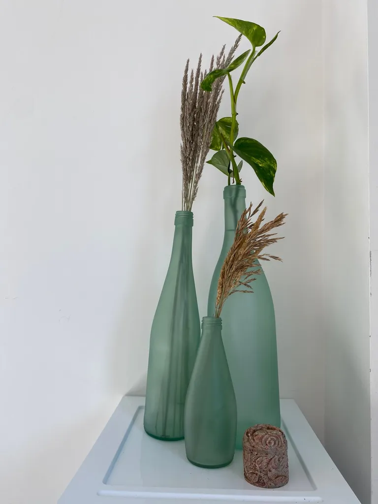 Sea glass bottles (sea foam colour) photo 1