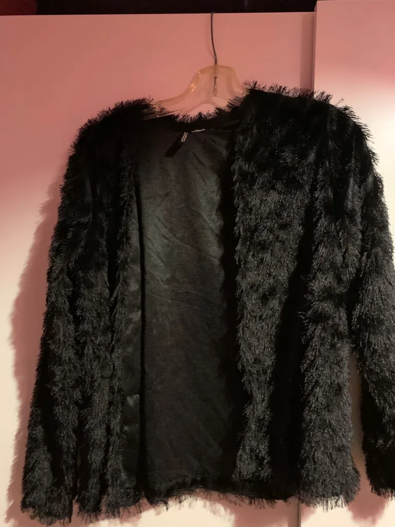 Black “fur” Coat photo 1
