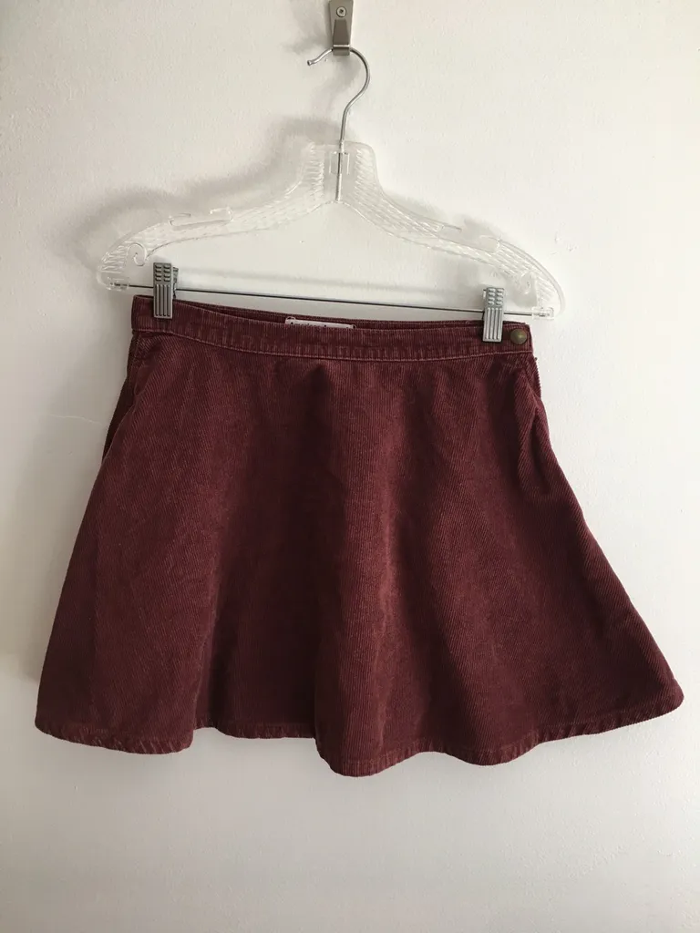 american apparel burgundy corduroy skirt photo 1
